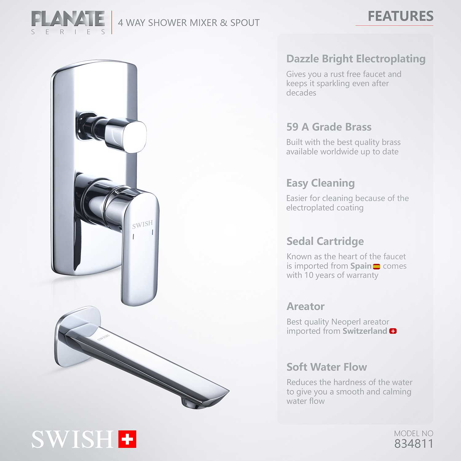 834811 SWISH Planate Shower Mixer 4 and 5 Way Spout 2