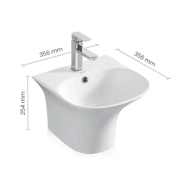 Henza - 5100D WH SWISH Wall Hung Basin - Image 2