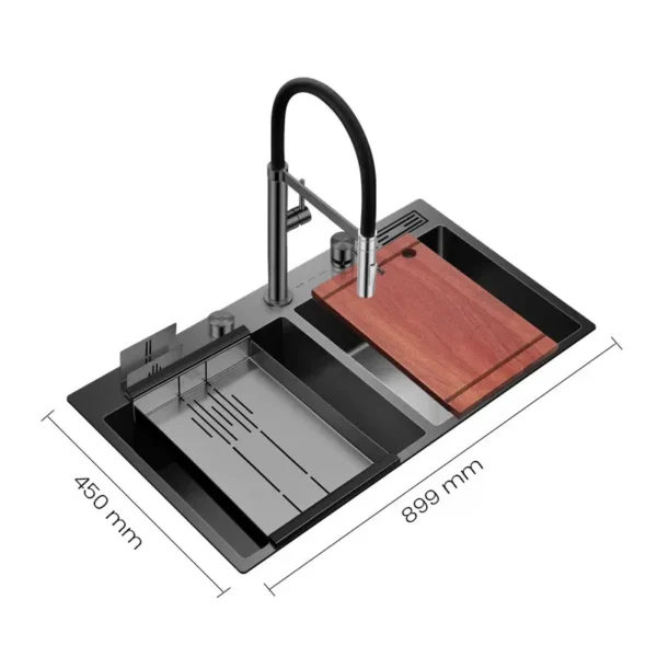 Siperio - M1836DB SWISH Multifunctional Sink Moonlight Black - Image 2