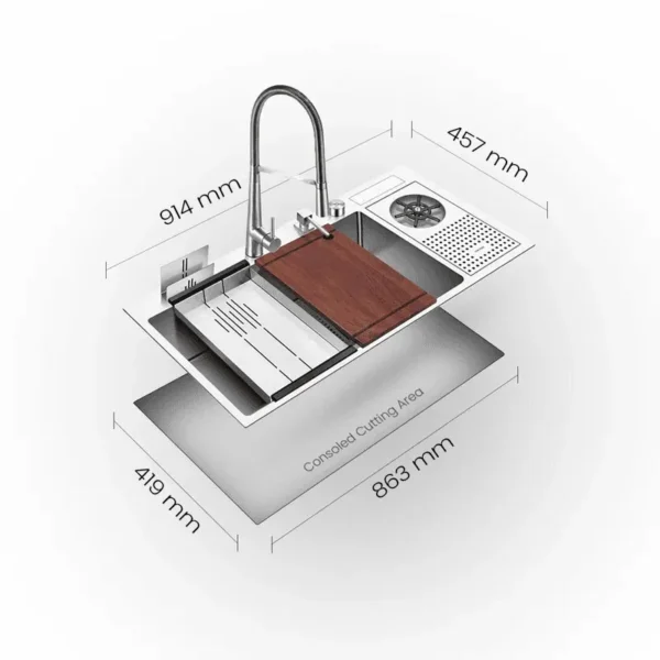 Sora - M1836SBST SWISH Multifunctional Sink - Image 3