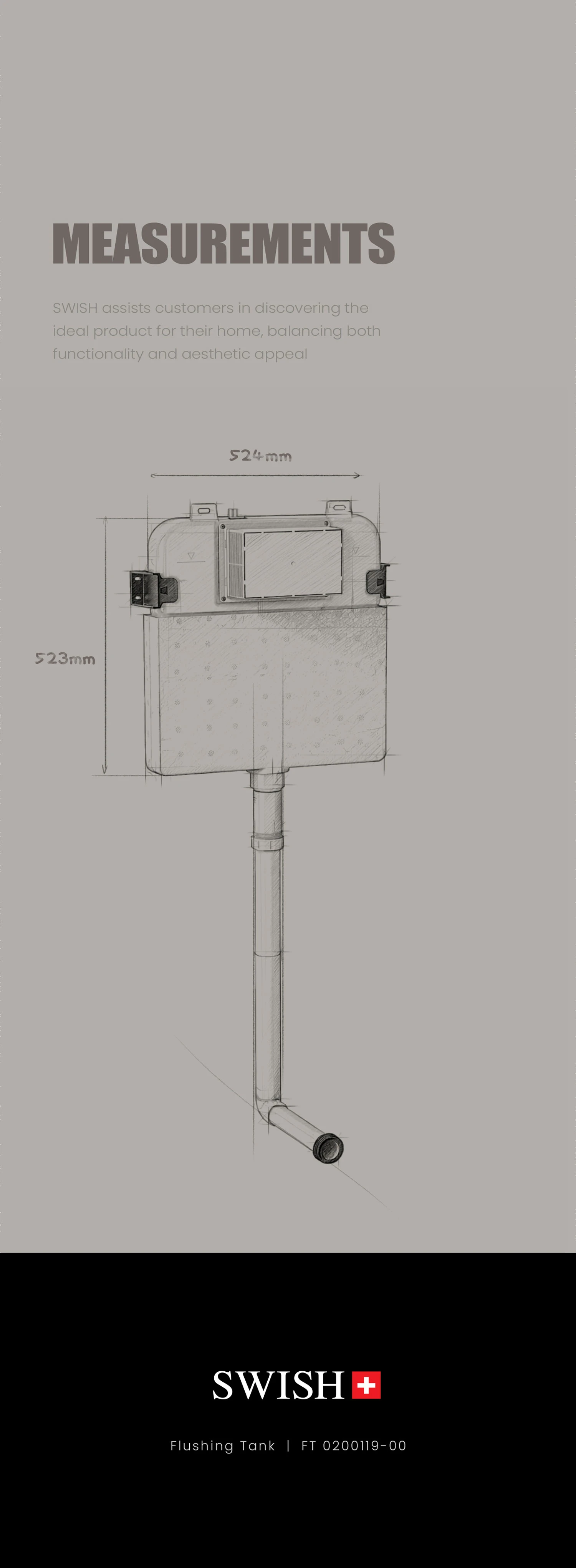 FT 0200119-00 SWISH Flushing Tank Storytelling Image
