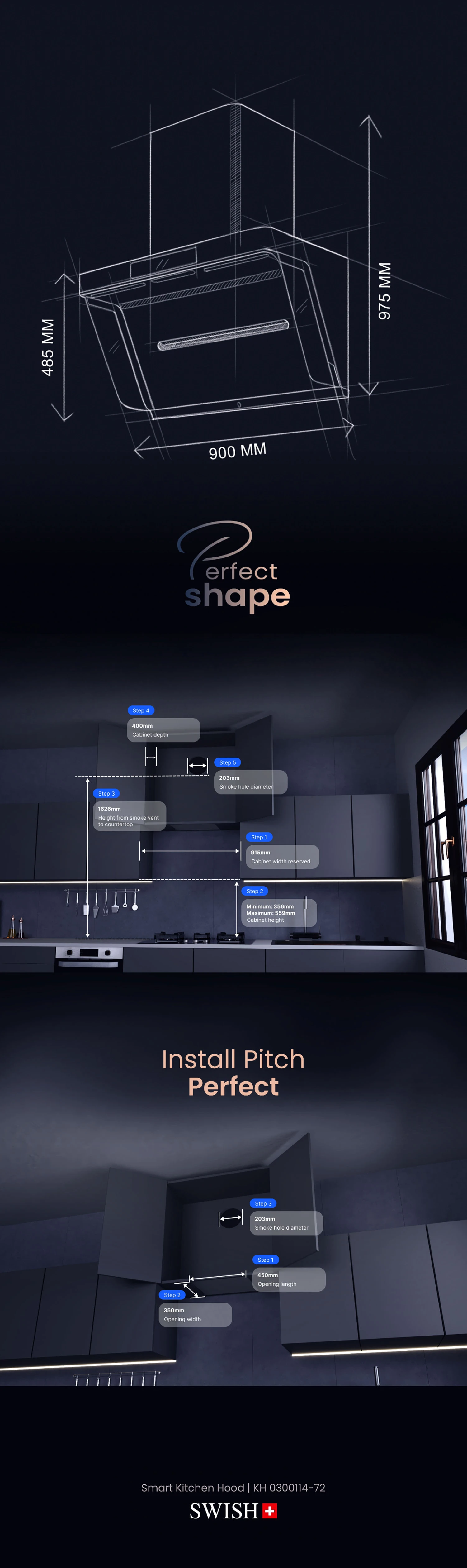 Klasso - KH 0300114-72 SWISH Smart Kitchen Hood 13 Klasso – KH 0300114-72 SWISH Smart Kitchen Hood Storytelling Image